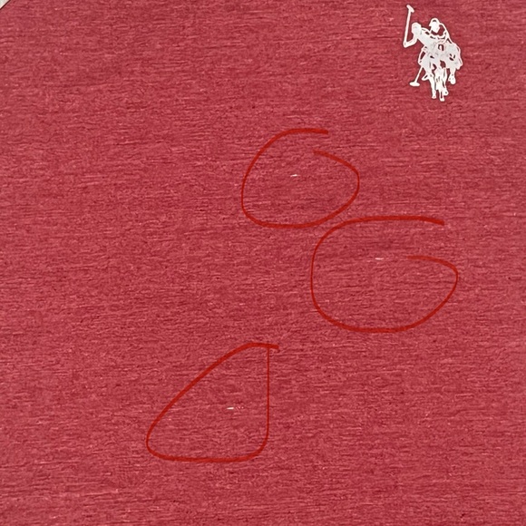 Women’s Polo Assn. Medium Gray Maroon Lightweight Striped Shirt Long Sleeve - Picture 7 of 7